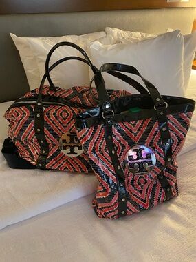 Tory Burch Travel Set Weekender Carryon Luggage Oversized Duffle Bag & Tote